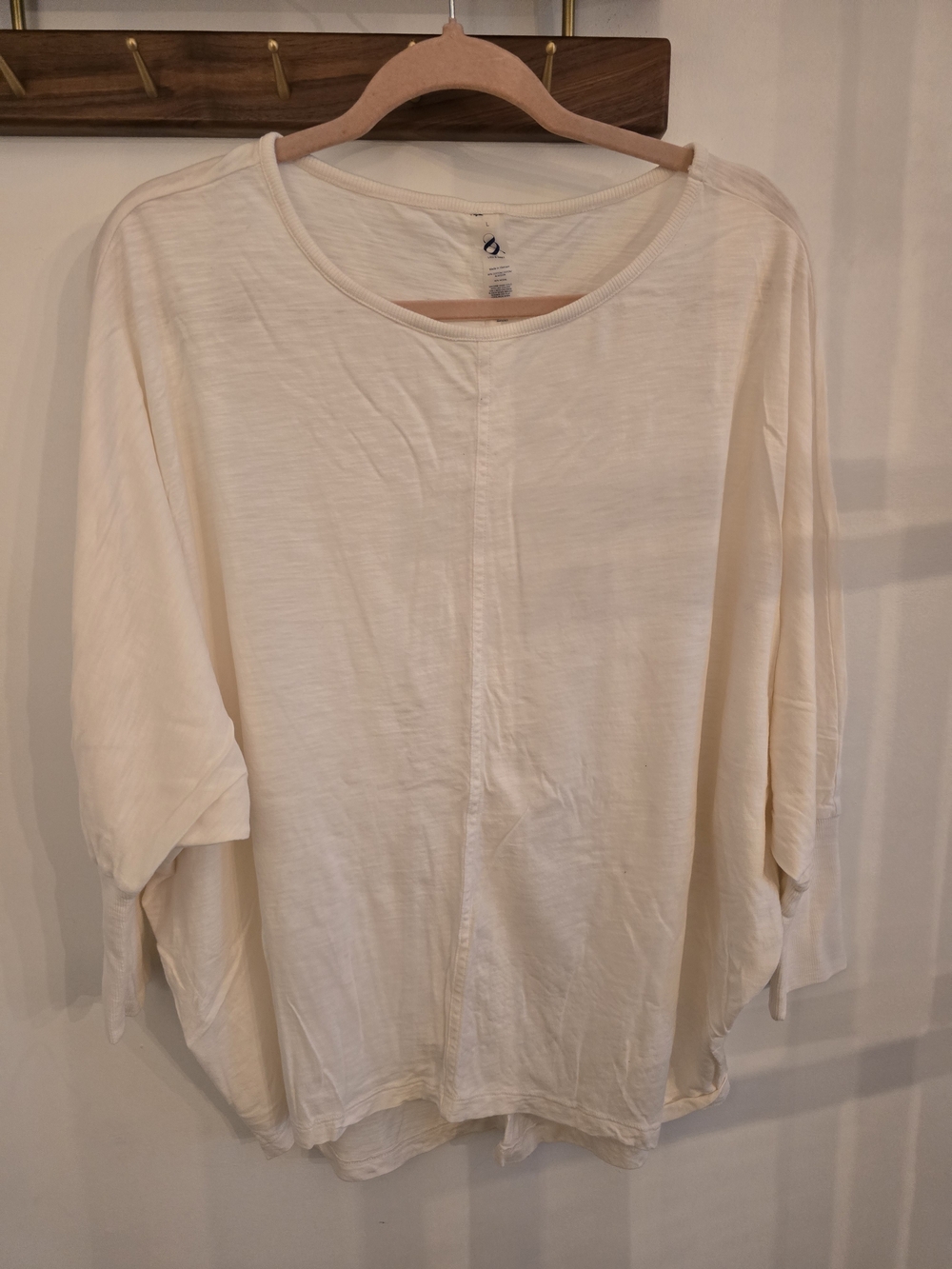 Women's Cream Scoop Neck Tunic Top